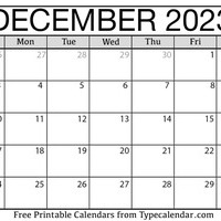 December 2023 Calendar