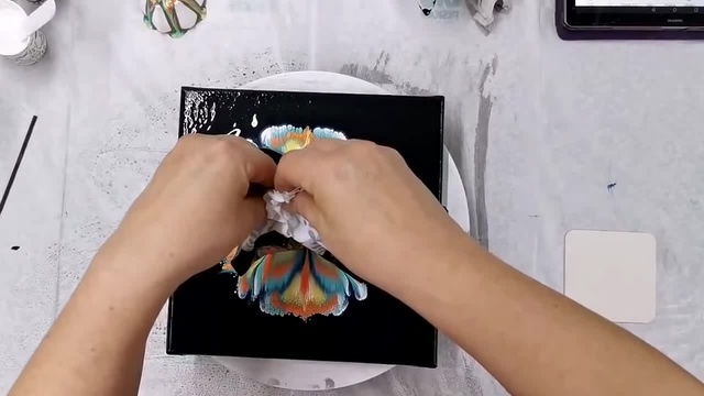 Fluid Art with PVA Glue and Water ~ Cup Bottom Reverse Flower Dip - Coub
