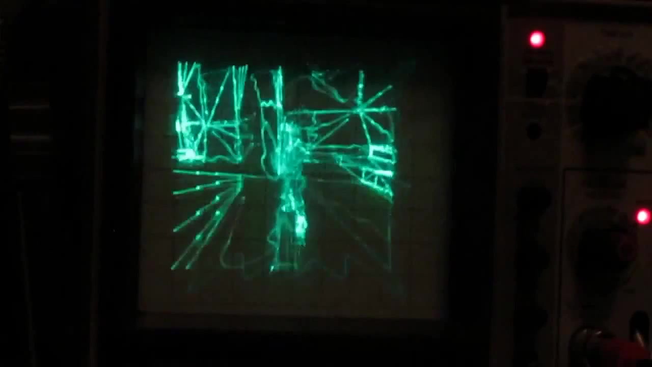 Quake on an oscilloscope Coub