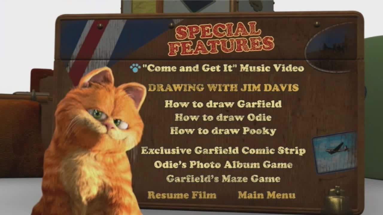 Garfield 1+2 (2004, 2006) DvD Menu Walkthrough - Coub