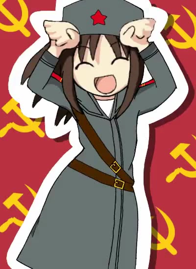 Anime Poster Girl salute Soviet Union Flag