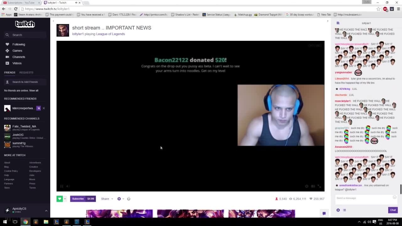 TYLER1 SHOWS BAELEE'S BOOTY PICS ON STREAM #FREETYLER1 - Coub