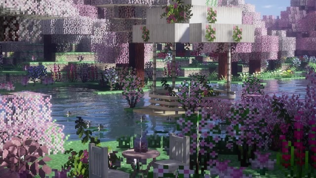 Relaxing Minecraft Ambience | Pink Cherry Blossom Grove - Coub - The ...