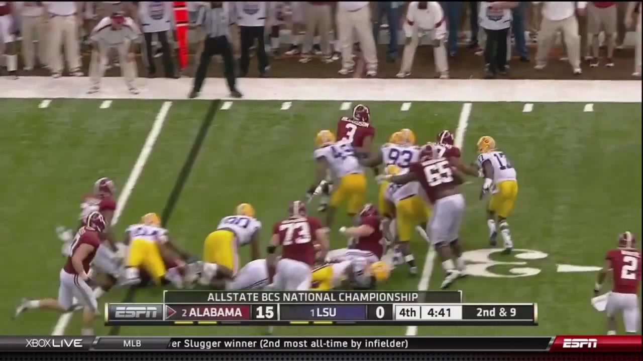 Trent Richardson Touchdown Run In National Championship Game 1/9/2012 ...