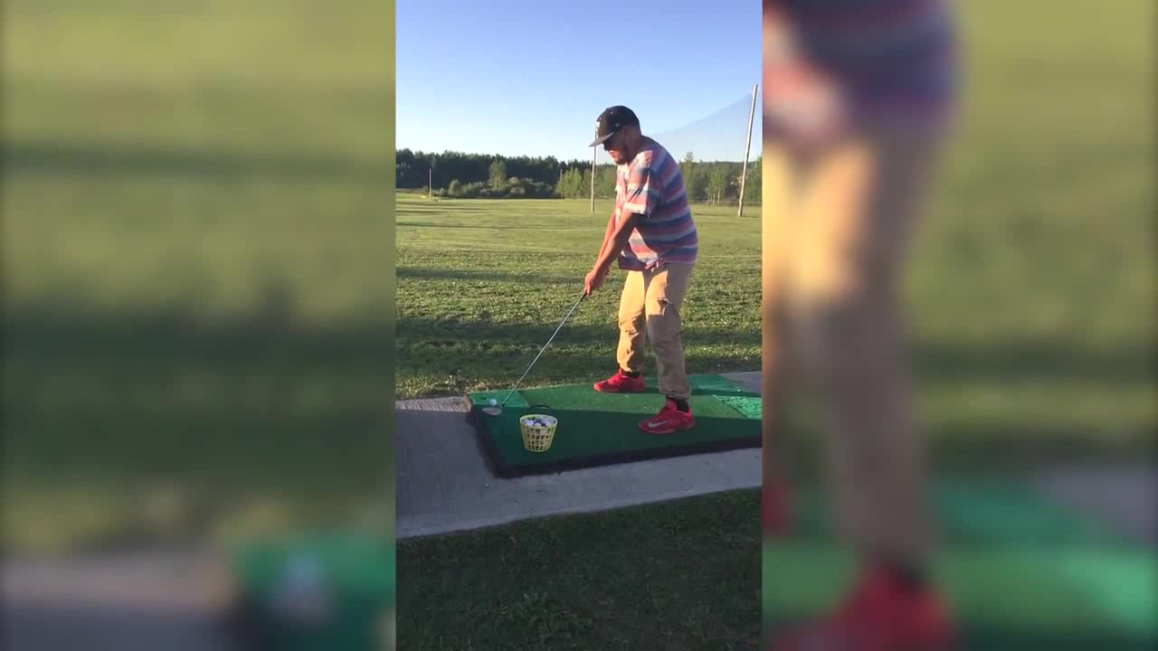 Guy misses Golfball but hits golf balls Coub The Biggest Video Meme