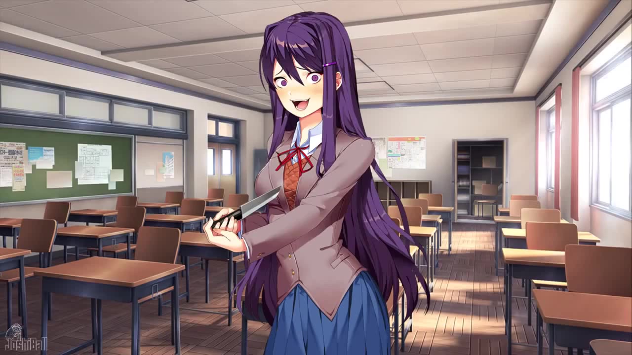 Yuri Stabs Herself Scene , Doki Doki Literature Club - Coub