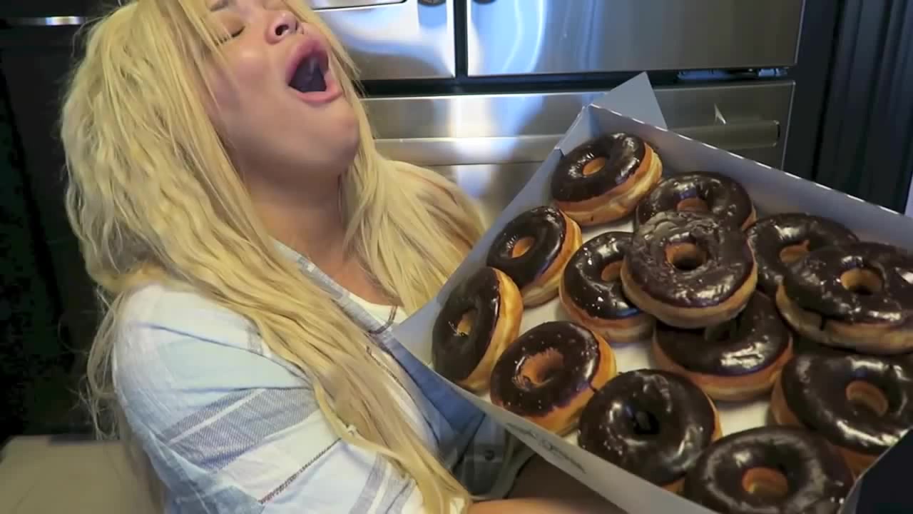 trisha paytas blessing a box of donuts - Coub