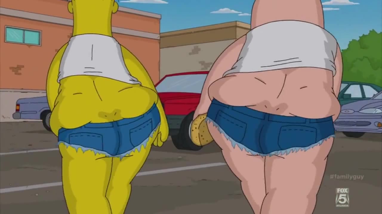 Family Guy - Simpsons Crossover - Carwash Scene - Peter Griffin / Homer  Simpson (Гомер Симпсон и Питер Гриффин моют машины) - Coub