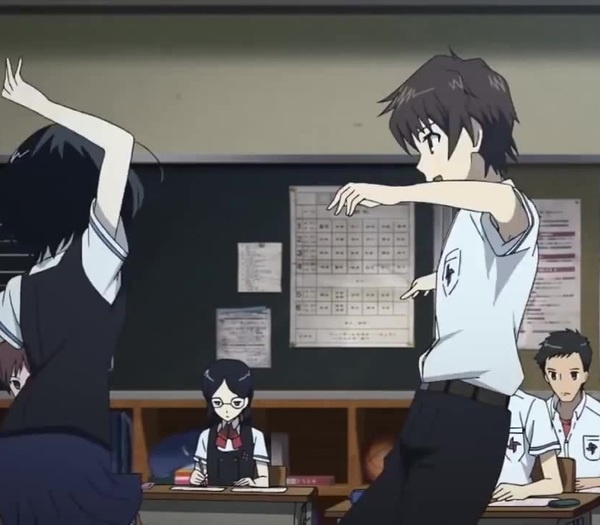 Another (anime) funny scene: Misaki and Sakakibara dance 