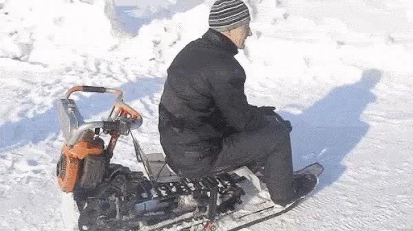 Как собрать снегоход из бензопилы