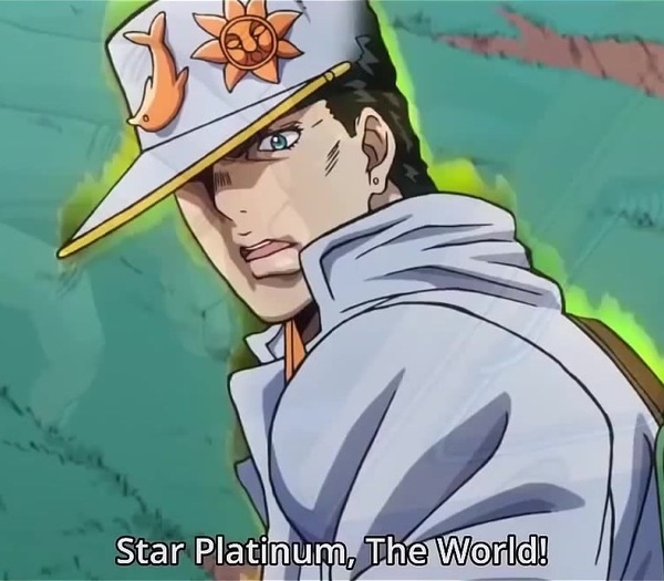 Jotaro Kujo and Star Platinum: The World by Yare-Yare-Dong on