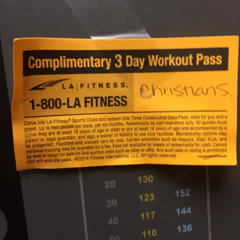 La fitness on sale free pass