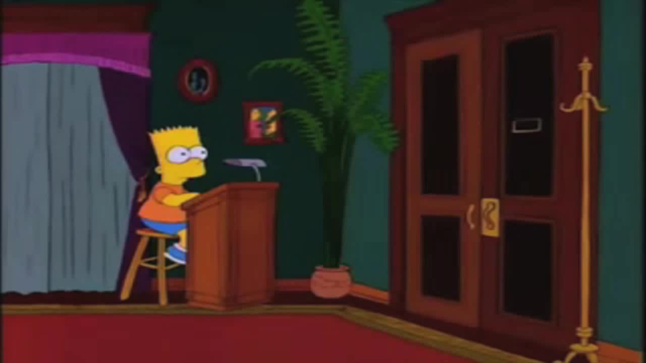 Simpsons grandpa walking in and out