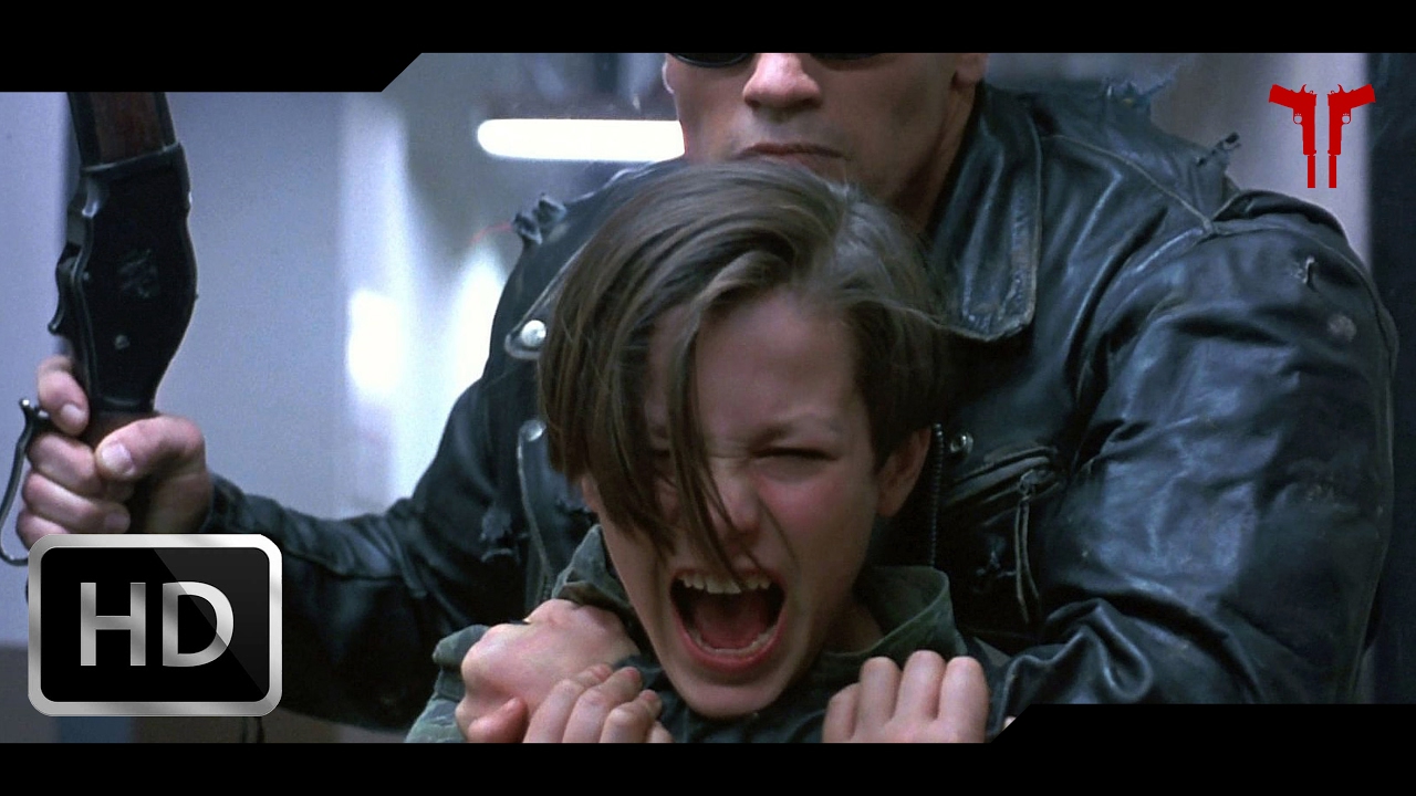 Terminator 2: Judgment Day (1991) T-800 Vs T-1000 Galleria Fight Scene HD. 