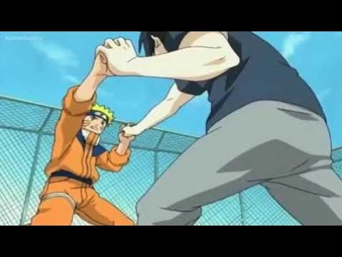 Naruto vs Sasuke, on the hospital rooftop fight, full fight, english dub 